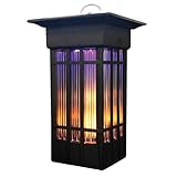 PIC Bug Zapper Lantern, Decorative Insect Trap with UV + Flame Effect, 1 Acre Coverage, Plug-in Outdoor Bug Zapper with Dusk 'Til Dawn Sensor, Weatherproof Design, for Outdoor Use