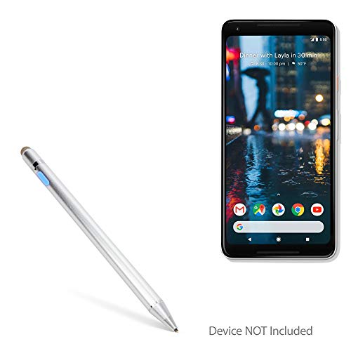 BoxWave Stylus Pen Compatible with Google Pixel 3 (Stylus Pen AccuPoint Active Stylus, Electronic Stylus with Ultra Fine Tip for Google Pixel 3 - Metallic Silver