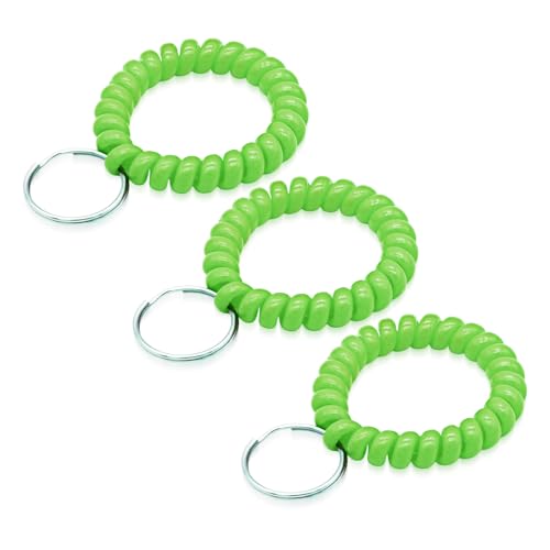 Image of Spiral Coil Keychain, Anti-lost Key Chain Holder Lanyard Cord for Sauna Outdoor Sports and Gym Pool