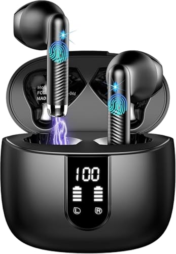 Auriculares Inalámbricos Bluetooth 5.4, 56H Auriculares Bluetooth con HiFi Estéreo, 4 ENC Mics, Cascos Inalambricos Bluetooth con Reducción de Ruido, USB-C, Control Táctil, IP7 Impermeable Audifonos