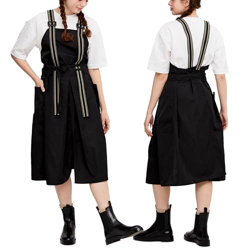 Soo Sun Professional Apron with Elastic Straps, Full Coverage Wraparound Design, 2 Pockets -Kitchen, Salon, Craft, Artist -S/M