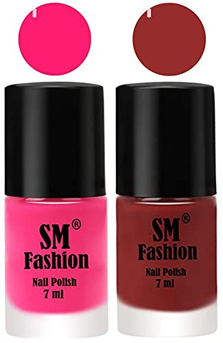 Image of Long Lasting Nail Polish | Nail Paint Combo 7 ml Each) - Set of 2 Deep Pink-Jam