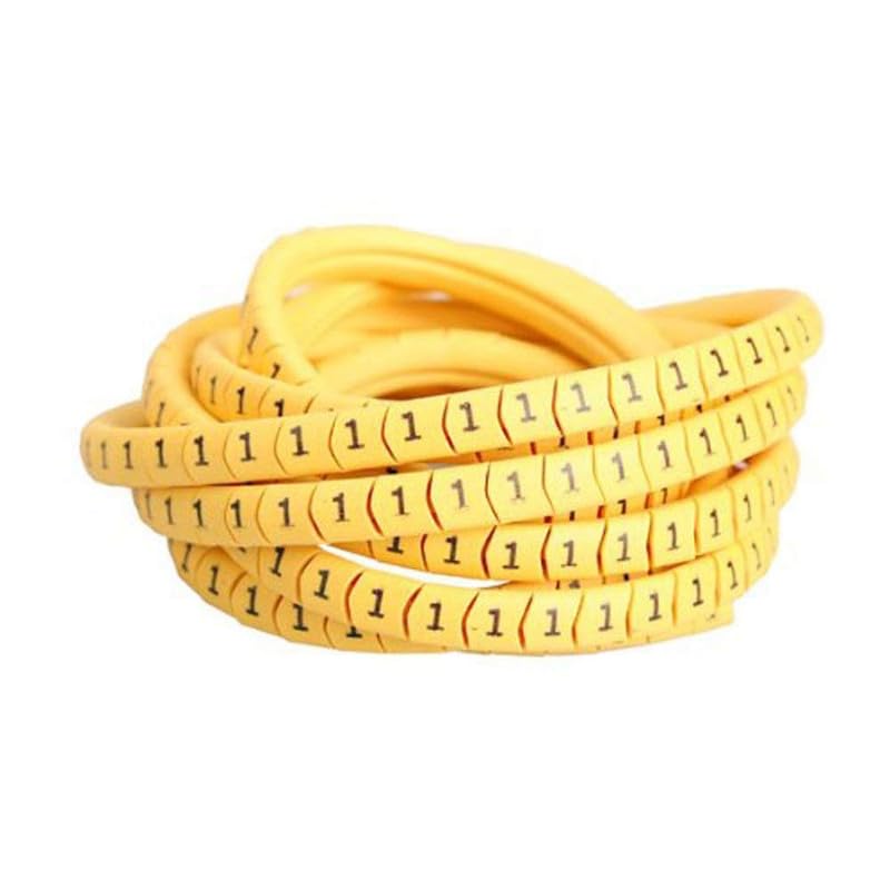 AASHIE N HOME'S Yellow PVC Cable | Ferrules Marker Labels Tags Tube Sleeve Wire | Flexible Cable Marker | 100x10 Pieces (Size - 2.5mm, 0 to 9 Numbers)-image-7