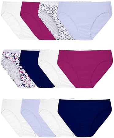 Fruit of the Loom Women's Eversoft Cotton Bikini Underwear, Tag Free & Breathable
