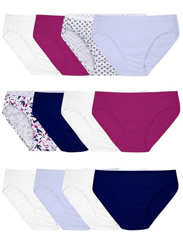 Fruit of The Loom Women's Fruit of The Loom Women's Assorted Cotton Bikini, 12 Pack Underwear, Assorted, 5