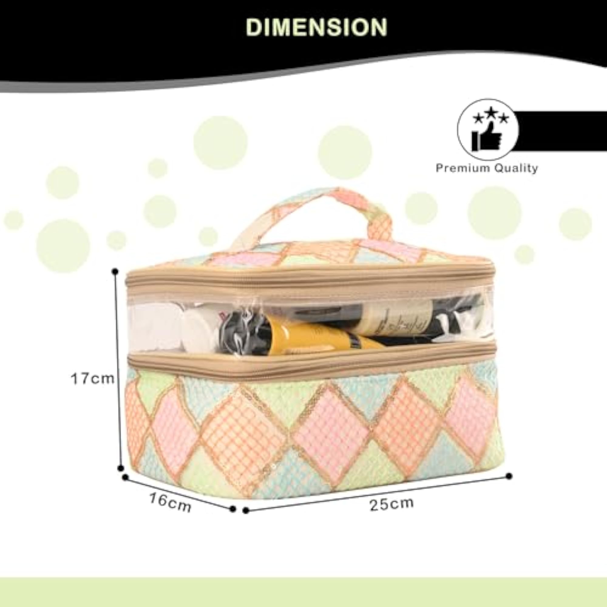 Dual Layer Travel Storage Organizer Cosmetic Bag