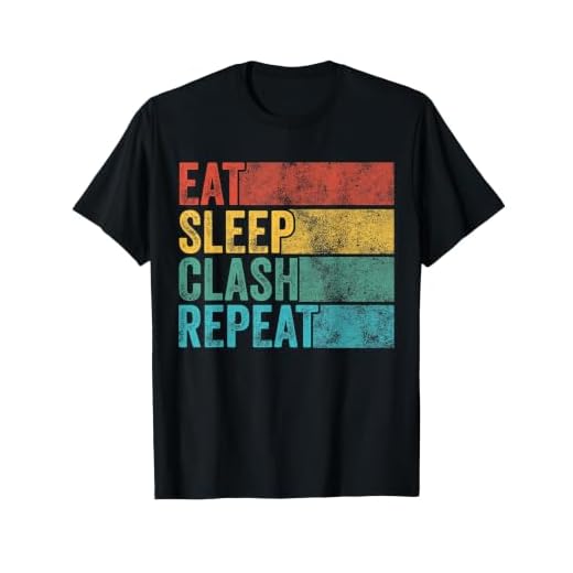 Eat Sleep Clash Repeat Gaming Clans Funny Vintage Distressed T-Shirt