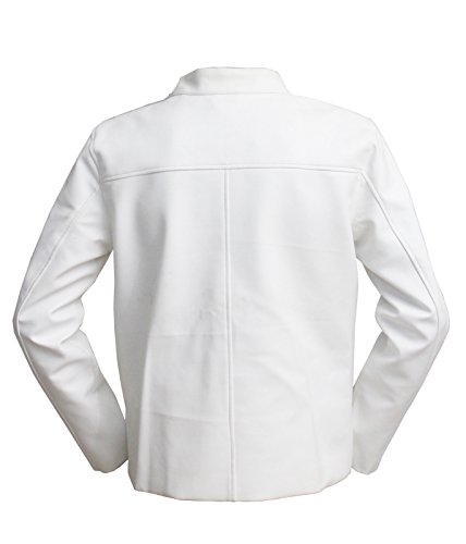 White Racing Genuine Leather Jacket for Mens4