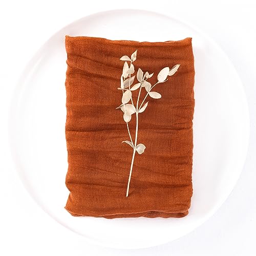 Servilletas de gasa terracota DeZerlor de 21" de estilo bohemio rústico para bodas y mesas de diario 6