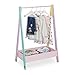 Relaxdays Stand Appendiabiti per Bambini, Pratico Scomparto, Guardaroba a Giorno, HxLxP: 99x64,5x42 cm, Colori Pastello, Legno ingegnerizzato Pino