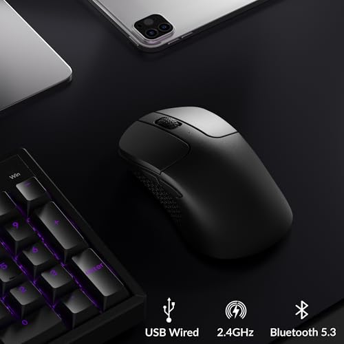 Image of Keychron M3 Mini 8K Wireless Gaming Mouse, 55g Lightweight, PixArt 3950 Sensor, 30K DPI, Bluetooth 5.3 /2.4GHz /Wired, Programmable, 140H Battery, for Mac /Windows /Linux - Black