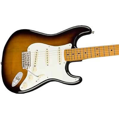 Fender Stories Collection Eric Johnson 1954 Virginia Stratocaster - 2-Color Sunburst Bundle with Case, Cable, Strap, and Guitar Cleaning Kit