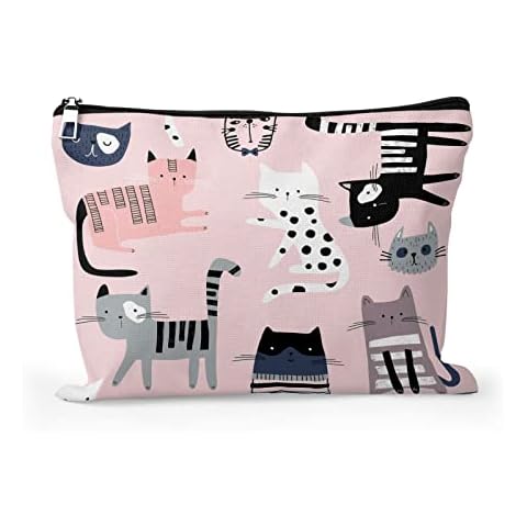 Make Up Bag, Cute Cartoon Cat, 10"x8" Cover