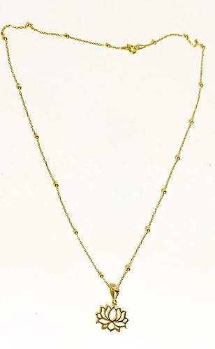 Miniatura 4 de Lotus Flower Necklace. CELEBRITY FAVORITE 18K Gold plated Sterling Silver Minimal and Trendy Jewelry for the perfect VALENTINE'S Day GIFT  (Gold)