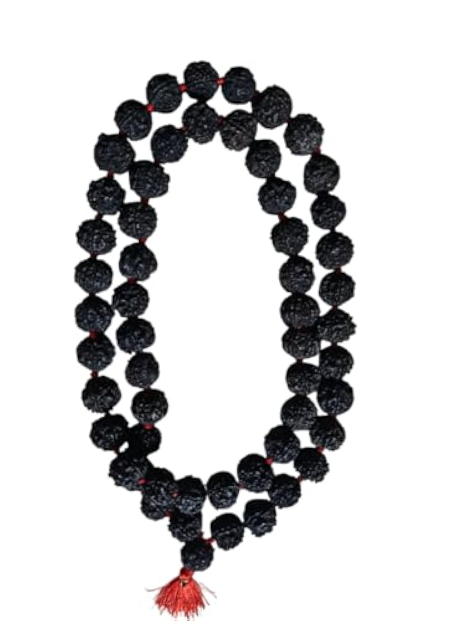 Original Rudraksha Mala with Red Knot & Tassel