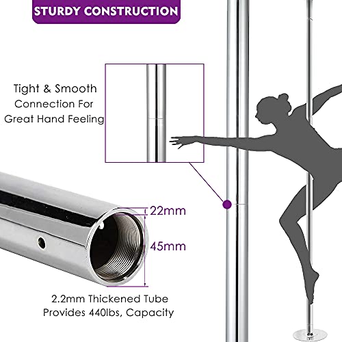 Snail Stripper Pole for Home Indoor 45mm Spinning Static Dancing Pole Portable Adjustable Dancer Pole Kit for Beginners and Professionals Heavy Duty Removable Fitness Exercise Dance Tube for Pub Gym
