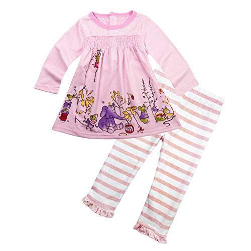BIG ELEPHANT Baby Girls' Infant Toddler Dress Pants Clothing Set (12-18 Months) G12