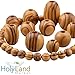 Holy Land Market Rosary Beads - 60 Round 6mm Bethlehem Olive Wood Beads, Handcrafted Holy Land Wood Beads with Certificate of Authenticity