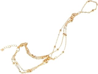 Glamyug Rhinestone Pearl Tassel Anklet – Beach Style Shiny Foot Ornament for Women Price In India