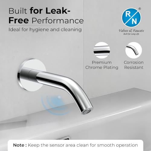 Image of RN Automatic Touchless Sensor Faucet for Wash Basin, Motion Sensor Bathroom Sink Tap, Hands-Free Smart Faucet with Chrome Finish, Water Saving Kitchen & Bath Fixture (Swan Neck.4)