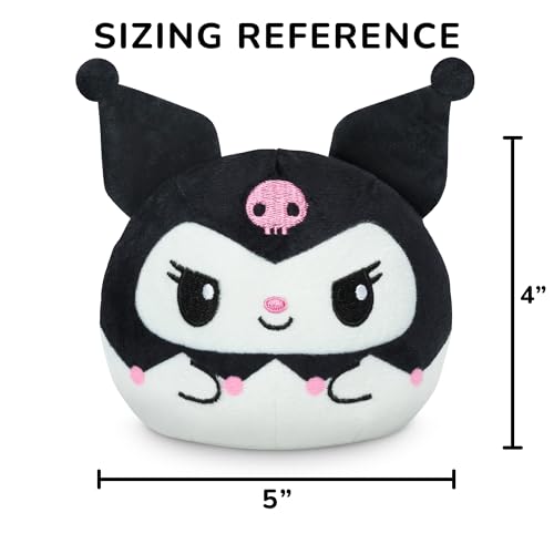 Image of TeeTurtle Reversible Sanrio Kuromi and My Melody Plushie 4-Inch Cute Kawaii Two-Sided Flip Plush Toy with Embroidered Details - Cute Mini Collectible Plush for Kids, Teens, and Adults