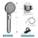 GwernKB RV Shower Head with Hose,5-mode High Pressure Shower Head with On Off Switch Water Saving for Camper, No Drilling Wall Mount Handheld Shower Holder and Adhesive Hose Guide Ring (Silver)