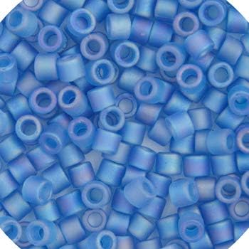 Miyuki Delica 11/0 Capri Blue AB Matte 50gms Bag of Japanese Glass Beads
