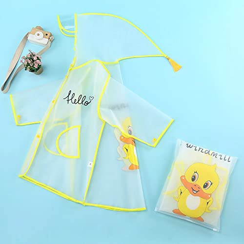 RNTOP Toddler Rain Poncho with Hood Raincoats for Baby Girl Boy Cartoon Water-Proof Hooded Rain (Yellow, 18-24 Months)