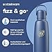 sodastream Fizz & Go Edelstahl, 0,9 L doppelwandige, isolierte Sprudlerflaschen, hält Getränke bis zu 12 Stunden heiß oder kalt, kompatibel mit Wassersprudler, Sprudelwasserflasche, Farbe: Storm Blue
