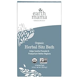 Organic Herbal Sitz Bath by Earth Mama | Soothing Perineal Soak for Pregnancy and Postpartum Care, 6-Count