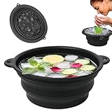 Generisch Eisbad Gesicht Face Ice Bath Bowl aus Silikon, Schnell Kühlung Faltbare Gesicht Eiswanne Ingebaute Eiswürfelschale für Schwellungserleichterung, Lindern Haut, Pore Shrinking