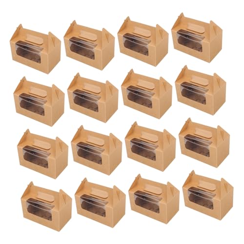OFFSCH Egg Tart Holder Cupcake Carrying Box 16pcs Muffin Cake Box Window Material Perfect for Holiday Celebrations