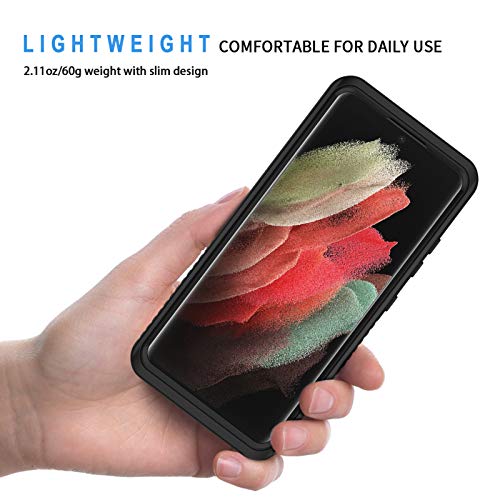 Lanhiem for Samsung Galaxy S21 Ultra Case, IP68 Waterproof Dustproof, Built-in Screen Protector, Rugged Full Body Shockproof Protective Phone Cover for Galaxy S21 Ultra 5G 6.8 Inch, Black by Lanhiem - Image 2