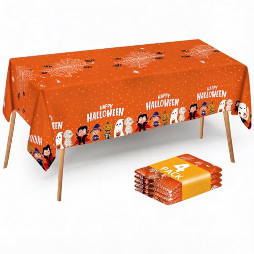 Image of Halloween Tablecloth Disposable Table Cover Kids Birthday Party Decoration