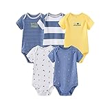 MAMIMAKA ベビー ボディスーツ 半袖 ワンピース 新生児 ベビー 服 男の子 女の子, ファイブピース-5068, 9-12 Months