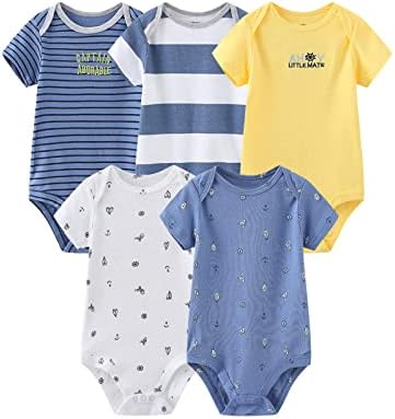 MAMIMAKA Baby Bodysuit Short Sleeve One-Piece Newborn Baby Clothes for Baby Boy and Girls