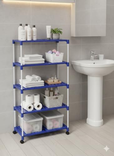 Image of CIPLA PLAST Space-Saving Classy Shoe Organizer, with Wheels, Storage Rack Covered Shoe Rack with Dustproof Fabric Cover, Powder Coated Metal Frame & Fabric Organizer (Large, 5 Layer)