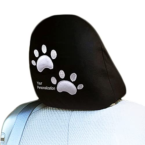 Yupbizauto Personalized Embroidery Dog Cat Animal White Paw Logo Truck SUV Car Seat Headrest Cover 1 Piece Made in USA