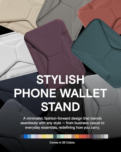Image of MOFT Magsafe Wallet Stand Compatible with iPhone 16 /15 /14 /13 /12 Series, Angle Adjustment & MOVAS Phone Stand, Light BlackBerry