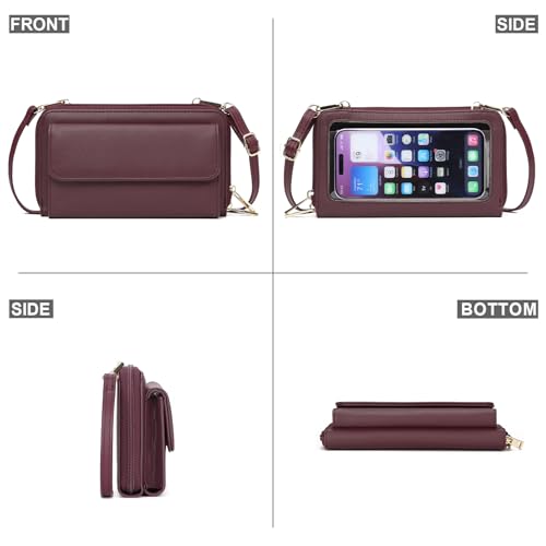 Image of GOIACII Phone Purse Crossbody Bags for Women Small Travel Wallet Touch Screen RFID Blocking
