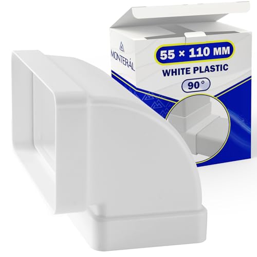 Curva Verticale a 90° per Tubo Rettangolare con Dimensioni 55 x 110 mm Fornisce una Chiusura Ermetica - Garanzia di 10 Anni - MONTERAL