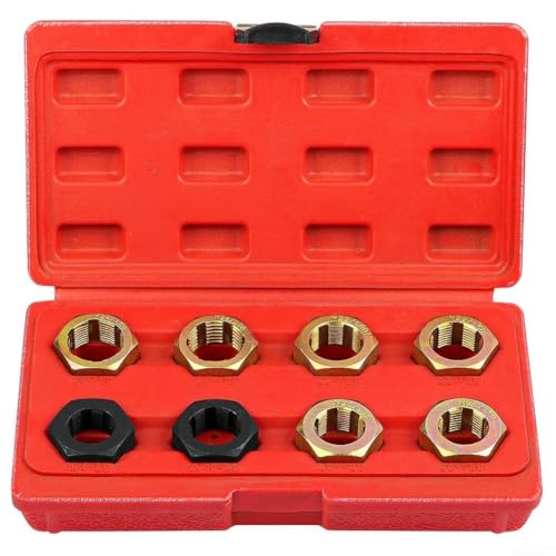 Image of Complete 8 Piece Thread Chaser Kit For Automotive Use Restoring Drive Shaft And For Cv Joint Screws With Metric And For Imperial Options In Red Box