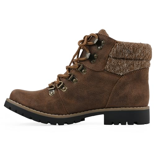 CLIFFS BY WHITE MOUNTAIN Shoes Pathfield Women's Lace-up Hiker Style Bootie, Cognac/Suedette, 7 M by CLIFFS BY WHITE MOUNTAIN - Image 4