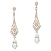 BABEYOND 1920s Vintage Wedding Pearl Dangle Drop Earrings Art Deco Gatsby Earrings (Style 5-Rose Gold)