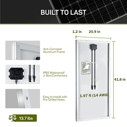 HQST Starter 100W 30PWM Controller 1 Piece monocrystalline Silicon Glass Set