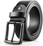 Ceinture en cuir noir Maikun pour hommes, ceintures décontractées pour hommes, design classique avec boucle à épingle
