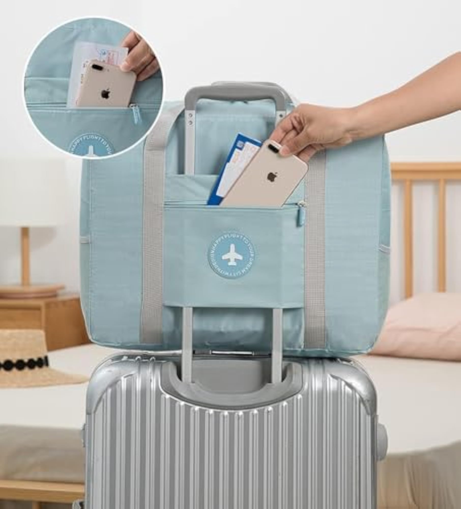 Spacious Foldable Weekender Zipper Duffle Bag