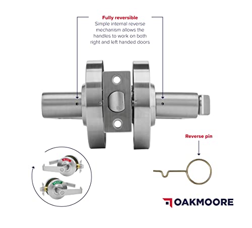 Oakmoore BRUNS-IND-SIL-1PK Commercial Grade Bathroom Door Lock Handle thumb #4