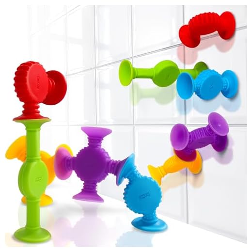 BUNMO Bath Toys Suction - Connect, Build, Create - Toddler Bath Toys - Hours of Fun & Creativity - Fine Motor Skills - Stimulating Sensory Toys - Non-Mouthable Toy 3+ - Textured 10 Pack