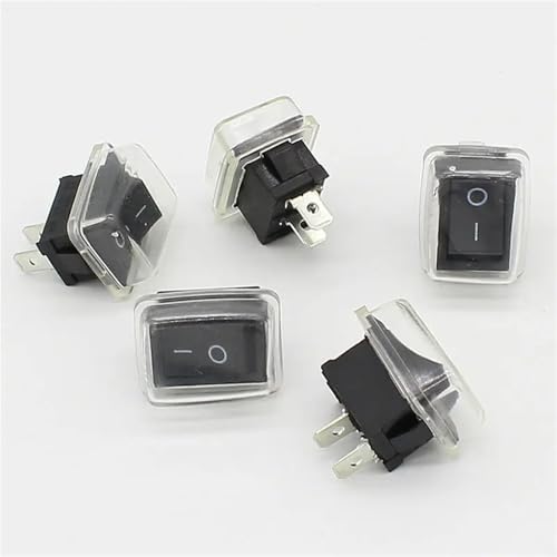 Interrupteur à bouton-poussoir noir 6A-10A 250V 2 broches encastrable de 21x15mm